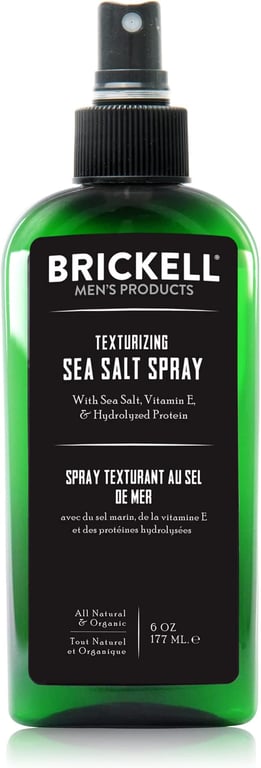 Brickell Men's Texturizing Sea Salt Spray for Men, Natural & Organic, Alcohol-Free, Lifts and Texturizes Hair for a Beach or Surfer Hair Style (6 Ounce)