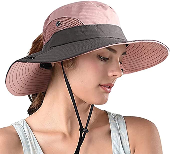 AutoWT Sun Hat for Women, UPF 50 + UV Protection Wide Brim Bucket Hat Adjustable Cap for Summer Fishing, Hiking, Camping, Garden, Farming, Outdoor Exercise