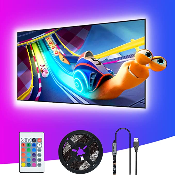 SHOPLED TV LED Backlight, 9.8ft/3M USB Powered RGB Strip Lights Kit for 24-40 inch TVs, Monitor Backlight Lighting Kit for HDTV Desktop PC