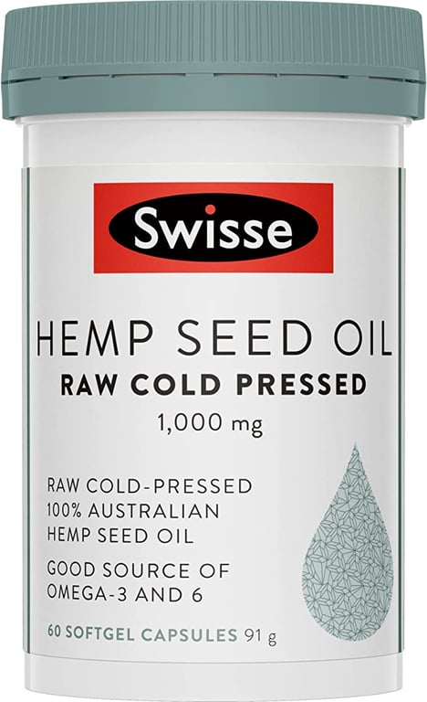 Swisse Hemp Seed Oil, 60 Capsules