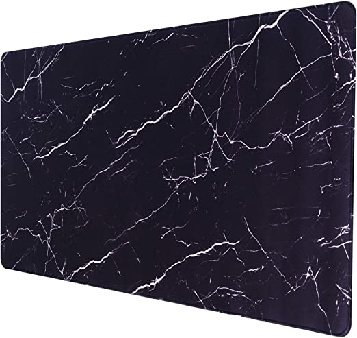 GDBT Extended Gaming Mouse pad with Stitched Edges,Large Mouse mat,Non-Slip Rubber Base,Waterproof Keyboard Pad,Desk Pad for Premium-Textured,3mm Thick Home Office Desk mat for Anyone,800x400mm (Black Marble)