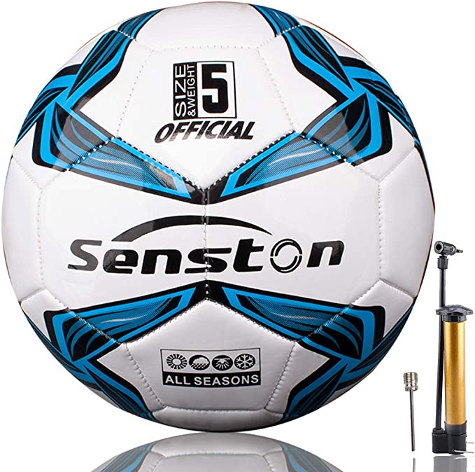 Senston Soccer Ball Official Size 5 with Pump - Official Match Football Adults and Junior Kids Soccer Ball