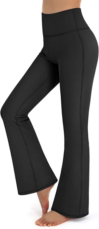Promover Bootcut Yoga Pants for Women High Waist Print Dress Bootleg Workout Pant Tummy Control for Casual Work