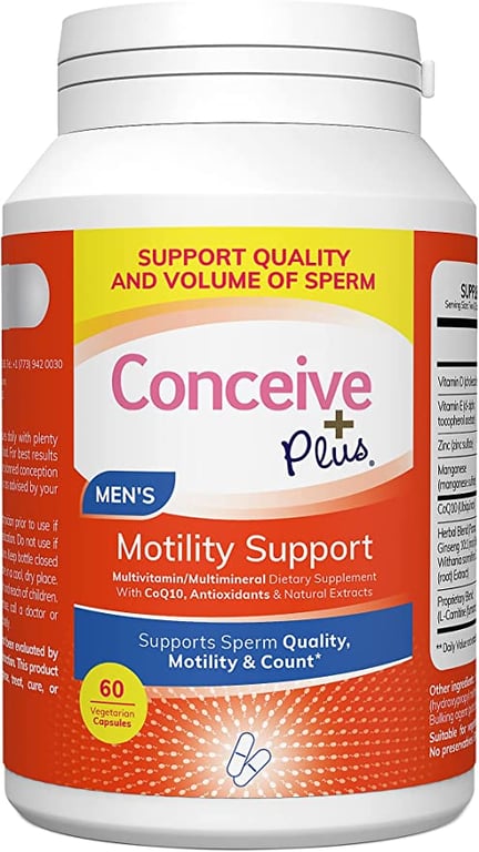 Conceive Plus Mens Fertility Supplement for Sperm Motility, Health & Count, Semen Volumizer – Male Prenatal Multivitamin with Zinc, Ginseng, Ashwagandha, Q10, Antioxidants- 60 Vegetarian Soft Capsules