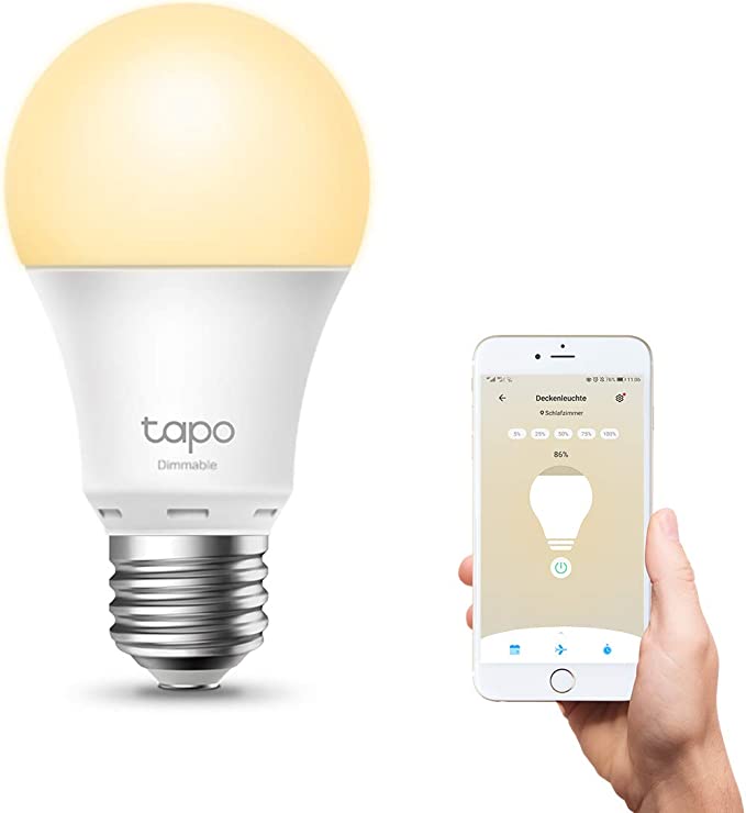 TP-Link Tapo Smart Wi-Fi Light Bulb, Dimmable - E27, 8.7 W, Works with Amazon Alexa (Echo and Echo Dot), Google Home, Dimmable Soft Warm White, No Hub Required, Device Sharing (Tapo L510E)