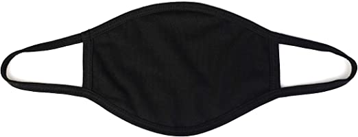 Black Cotton Face Masks - 6 Pack - Bulk - Breathable, Reusable, Cotton (6)