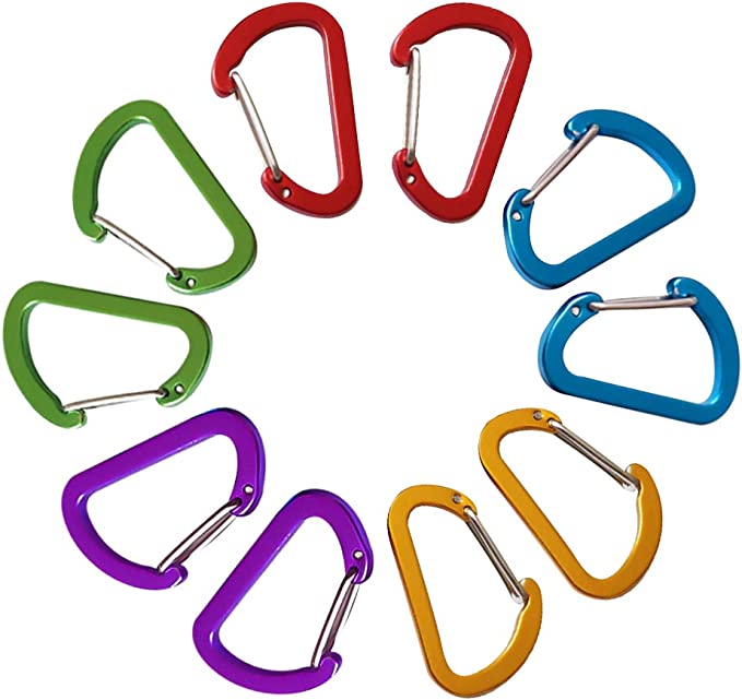 Small Keychain Keyring Clips Mini Carabiner - Micro Tiny Aluminum Hooks for Home Rv Camping Fishing Hiking Traveling