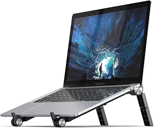 Laptop Riser Stand Lift Portable - Lamicall Ergonomic Computer Mount Stand Height Adjustable Foldable Holder for Desk Compatible with MacBook Air Pro Dell XPS, More 10-15.6'' Lap Tops