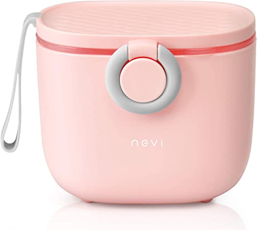 NCVI Baby Formula Dispenser with Scoop and Leveller Portable Storage Formula Containers for Travel, Non-Spill Smart Baby Milk Powder Formula Dispenser for Fruits, Snacks and Nuts (Pink)
