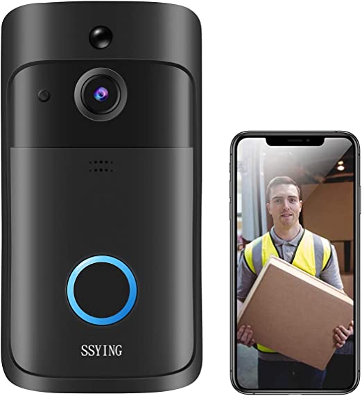 Video Doorbell Camera HD WiFi Doorbell Wireless Operated Motion Detector Audio & Speaker Night Vision for iOS&Android