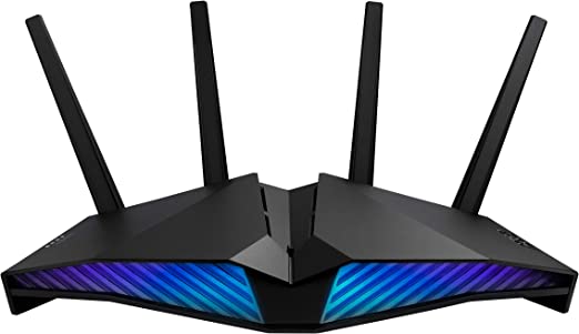 ASUS RT-AX82U 5400 Dual Band + Wi-Fi 6 Gaming Router,PS5 Compatible,up to 2000 sq ft & 30+ devices,Mobile Game Mode, ASUS AURA RGB,Lifetime Free Internet Security,Mesh Wi-Fi support, gaming port,black