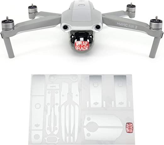 Wrapgrade Skin Sticker Compatible with DJI Mavic Air 2 | Accent Color B (Airforce Silver)