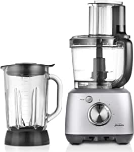 Sunbeam Multi Food Processor Plus | Electric Blender, Chopper, Slicer, Grater, Shredder And More | 2L Bowl And 1.5L Jug| Stainless Steel Whisking And Dough Attachments | LC6500, Silver