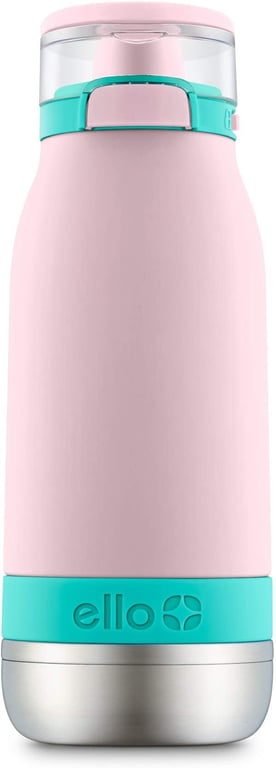 Ello Emma Vacuum Insulated Stainless Steel Kids Water Bottle with Anti-Microbial Straw