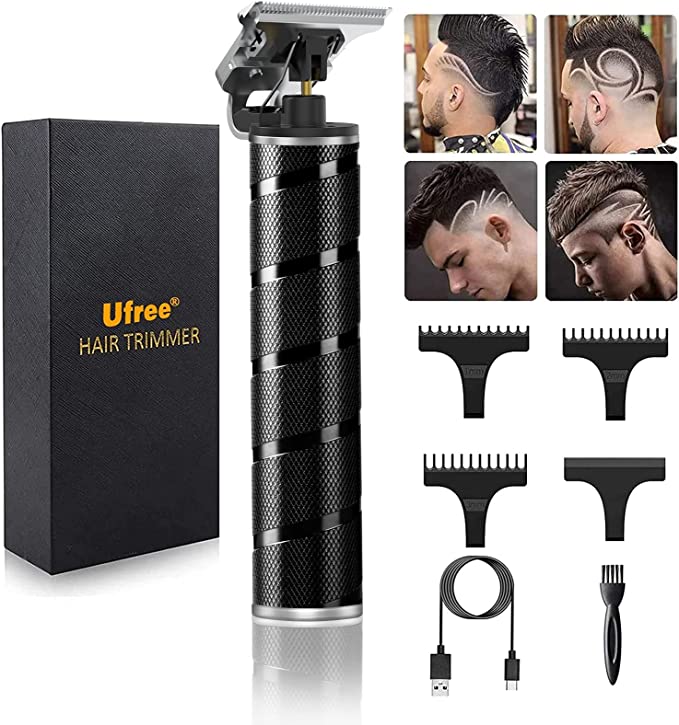 Ufree Hair Trimmer for Men, Beard Trimmer for Men Electric Razor Shavers Cordless Hair Clippers for Men, Zero Gapped T Blade Liners Grooming Hair Cutting Kit, Gifts for Men(Black)
