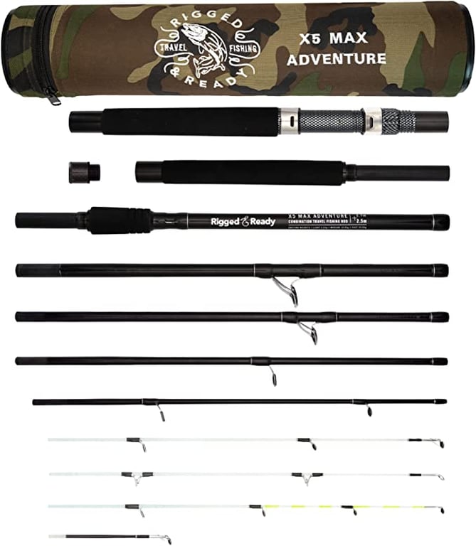 X5 Series Travel Fishing Rod & Case (X5 Max, Travel & Combo) - Nano-Carbon Fishing Rod Combinations for All Your Fishing Needs. Spin Fishing, Fly Fishing, Ledger Fishing and More.