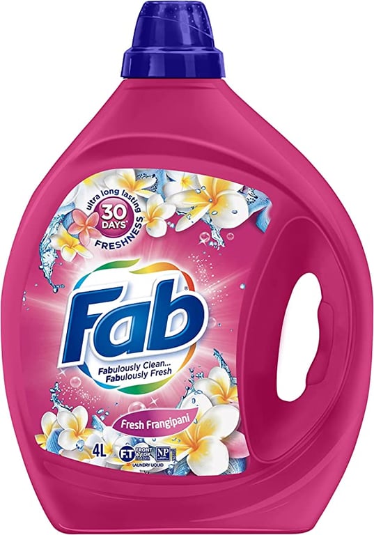 Fab Fresh Frangipani Laundry Liquid Detergent, 4 liters