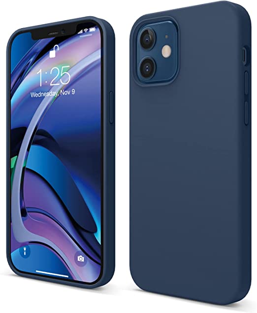 elago Liquid Silicone Case Designed for iPhone 12 Case & Designed for iPhone 12 Pro Case (6.1"), Premium Silicone, Full Body Protection : 3 Layer Shockproof Cover Case (Blue)