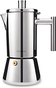 Easyworkz Diego Stovetop Espresso Maker Stainless Steel Italian Coffee Machine 4Cup 200ml Induction Moka Pot