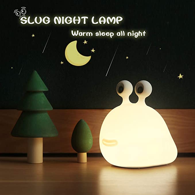 【MUID Original Authentic】 Slug Night Light, Nursery Squishy Lamp, Silicone Night Light for Breastfeeding, Cute Animal Bedside Lamp for Baby Kids Teens, Soft Nightlight with Touch Sensor for Bedroom
