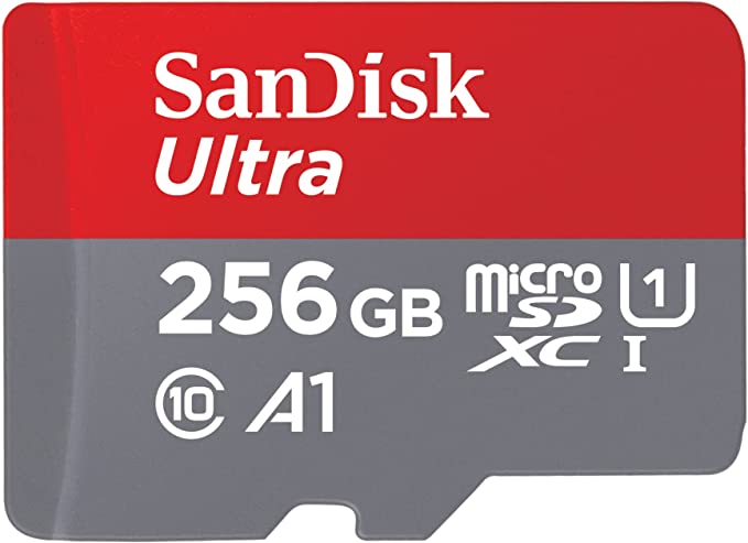 Sandisk 256GB Ultra microSDXC UHS-I Memory Card with Adapter - 120MB/s, C10, U1, Full HD, A1, Micro SD Card - SDSQUA4-256G-GN6MA