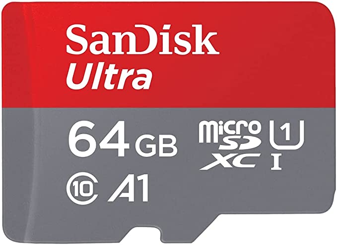SanDisk 64GB Ultra microSDHC UHS-I Memory Card with Adapter - 120MB/s, C10, U1, Full HD, A1, Micro SD Card - SDSQUA4-064G-GN6MA