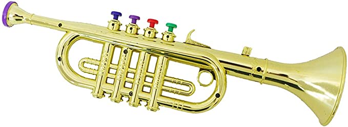TOOYFUL Trumpet Toy Horn Wind Instrument for Children Kids Party Favor - Gold