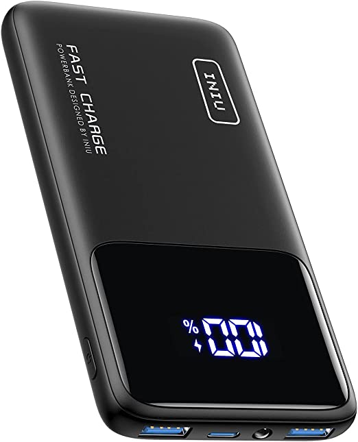 INIU Portable Charger, 22.5W 10500mAh Slim USB C Power Bank Fast Charging PD3.0 QC4.0, Built-in Phone Holder Battery Pack Charger Portable for iPhone 14 13 12 X Pro Samsung S20 Google LG AirPods iPad