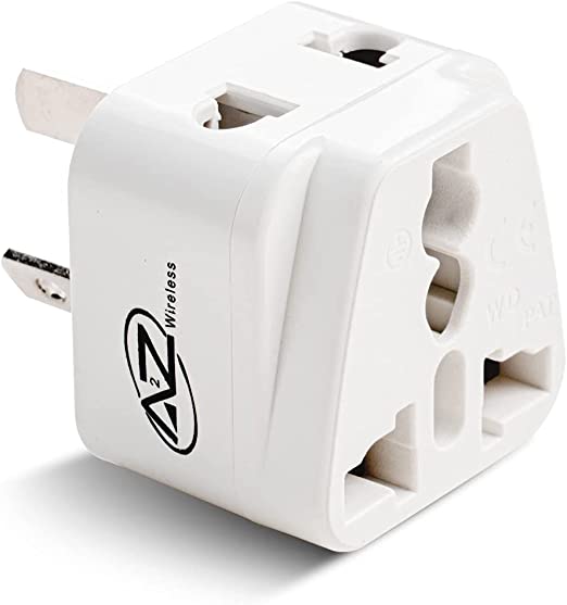 A2Z Wireless Travel Adapter with Universal Input for UK, US, EU to Australia with Double Ports Having Safety Grounded Pin, Type I Power Adaptor (Pack of 1)