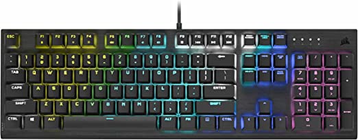 Corsair CH-910D019-NA K60 RGB PRO Mechanical Gaming Keyboard- Cherry Mechanical Keyswitches- Durable Aluminum Frame- Customizable Per-Key RGB Backlighting (CH-910D019-NA), Cherry MX Viola