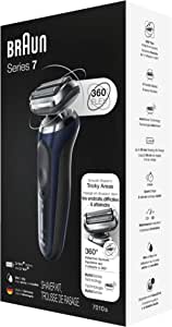 Braun Series 7 71-B1000S Electric Shaver, Wet & Dry, Rechargeable, Cordless, Blue