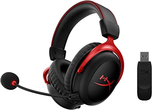 HyperX Cloud II Wireless - Gaming Headset for PC, PS4, Nintendo Switch, Long Lasting Battery Up to 30 Hours, 7.1 Surround Sound, Memory Foam, Detachable Noise Cancelling Microphone with Mic Monitoring