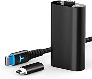 Rechargeable Controller Battery Pack for Xbox Series X|S and Xbox One with 10FT USB C Charging Cable and Micro USB Adapter Xbox Play and Charge Battery Kit, XBOX-SB02