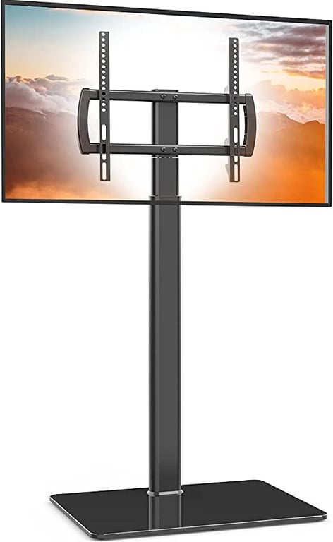 Universal TV Stand with Mount 80 Degree Swivel Height Adjustable and Tilt Function for 27 to 55 inch LCD, LED OLED TVs,HT1002B