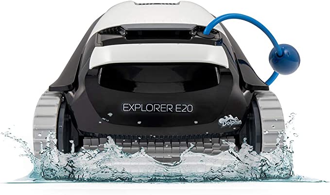 DOLPHIN Explorer E20 Robotic Pool [Vacuum] Cleaner- Ideal for In-Ground Swimming Pools -Easy to Clean Top Load Large Filter Basket up to 33 Feet - Powerful Suction to Pick up Small Debris -…