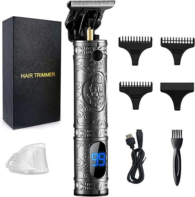 AMULISS Pro T Outline Clippers Trimmer, Electric Pro Li Outline Trimmer T Blade Trimmer Grooming Cordless Rechargeable,Professional 0mm Baldheaded Zero Gapped Trimmer Hair Clipper for Men