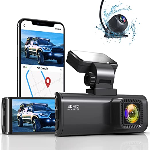 REDTIGER F7N Dash Cam 4K with WiFi GPS Front 4K/2.5K and Rear 1080P Dual Dash Camera for Cars,3.16" Display Dashcam,170° Wide Angle Dashboard Camera Recorder,Parking Monitor,Support 256GB Max