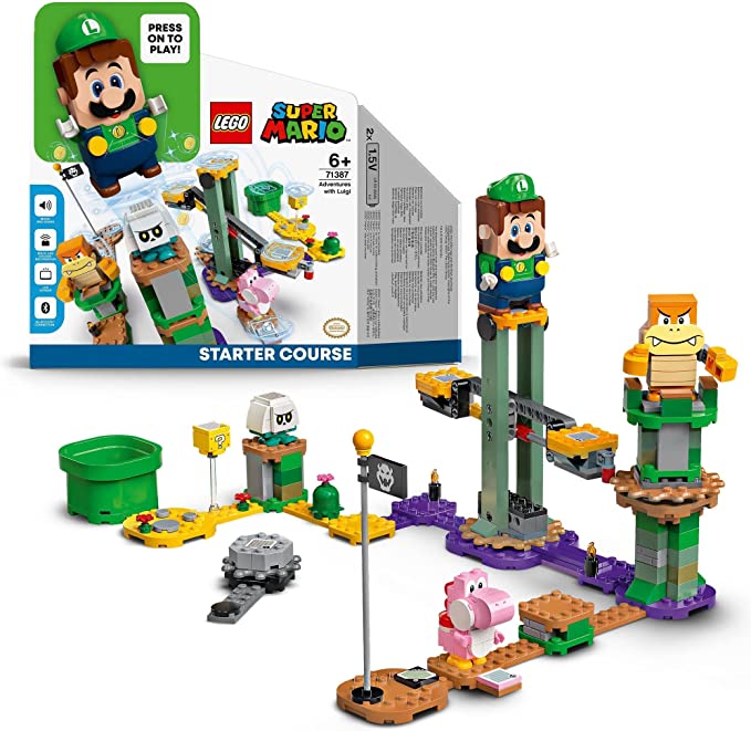 LEGO 71387 Super Mario Adventures with Luigi Starter Course with Interactive Figure and Buildable Game Set