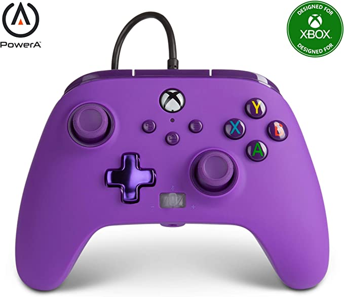 PowerA Enhanced Wired Controller for Xbox Series X|S – Royal Purple, gamepad, wired video game controller, gaming controller, Xbox Series X|S