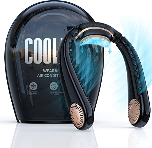 TORRAS Coolify Fan Portable Neck Fan【Portable Air Conditioner】2023 Upgraded Wearable Fan AC【Cooling Semiconductor】Personal Fan Bladeless Mini USB Fan 4000 mAh Rechargeable for Outdoor/Indoor, 3 Speeds