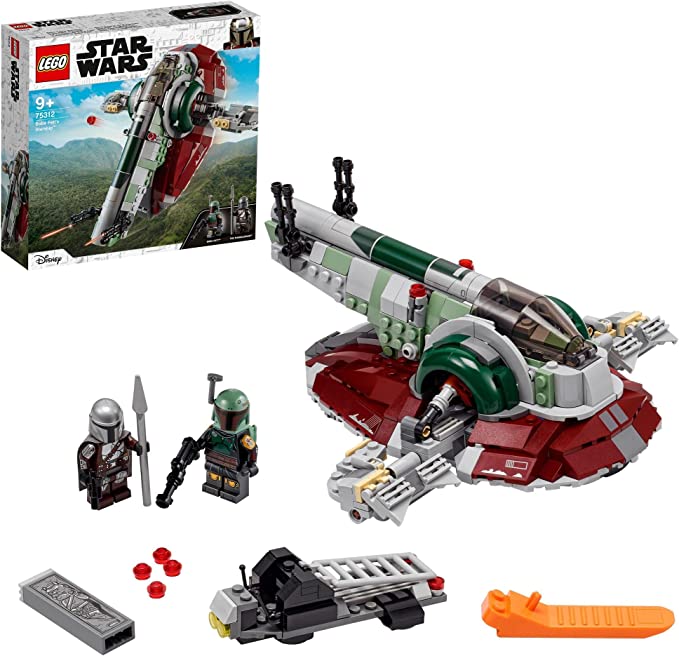 LEGO 75312 Star Wars Boba Fett’s Starship Building Toy for Kids Age 9+, Mandalorian Model Set with 2 Minifigures