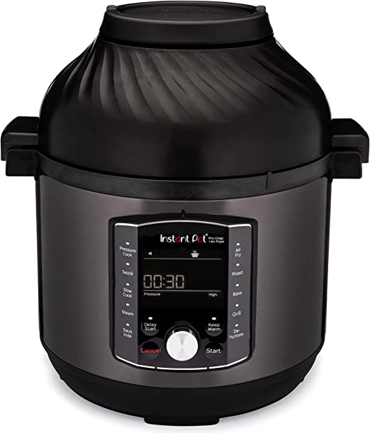 Instant Pot Pro Crisp 11-in-1 Electric Multi Cooker - Pressure Cooker, Air Fryer, Slow Cooker, Steamer, Griller, Dehydrator and Sous Vide Machine -Black Stainless Steel, 1500 W, 7.6L, (140-0026-01-UK)