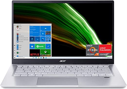 Acer Swift 3 Thin & Light Laptop | 14" Full HD IPS Display | AMD Ryzen 7 5700U Octa-Core Processor | 8GB LPDDR4X | 512GB NVMe SSD | WiFi 6 | Backlit KB | FPR | Amazon Alexa | SF314-43-R2YY