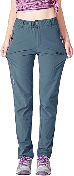 Rdruko Women's Outdoor Lightweight Quick Dry Sportswear Water Resistant Hiking Pants with Pockets