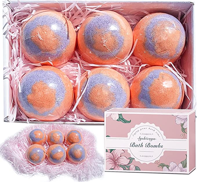 Bath Bombs Gift Set, Christmas Bath Bombs for Women Bath Fizzes Moisturizing Shea Butter and Bath Salts for Relaxation, Ideal Gift of Birthday Mothers Day Valentine's Day for Wife Girlfriend(Random Colors)