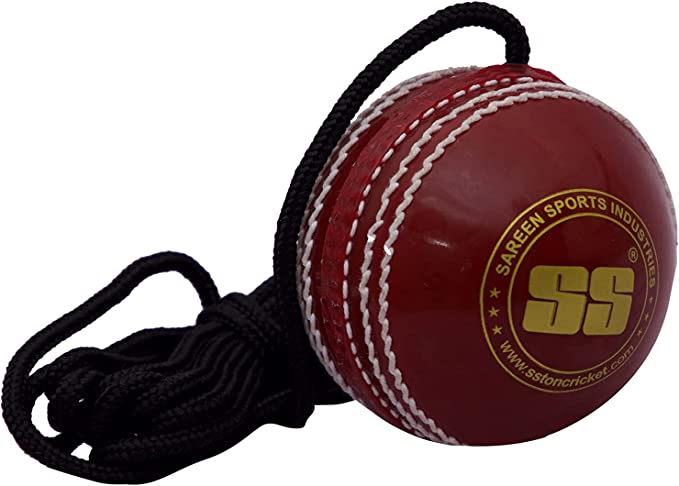SS Hanging Ball for Bat Knocking and Practice with Reaction String (Embossed Seam & Threaded Seam)