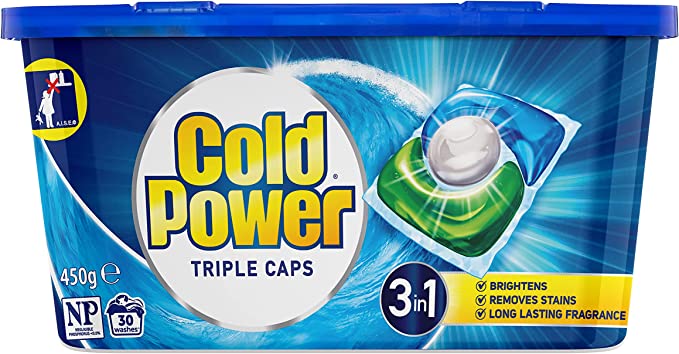 Cold Power 3in1 Triple Capsules Laundry Detergent, 30 count