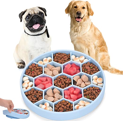 ALLYGOODS Silicone Slow Feeder Dog Bowls Large Breed/Medium Sized Dog/Small Breed - Dog Food Bowls for Large/Medium/Small Sized Dog - Dog Dishes for Big/Large/Medium/Small Breed Dogs Slow Feeder