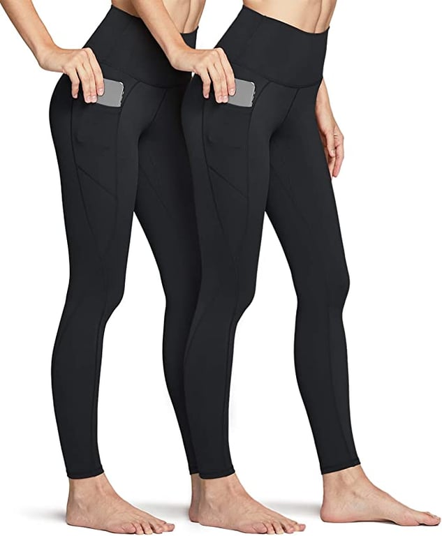 TSLA Women's (Pack of 1, 2) High Waist Yoga Pants with Pockets, Tummy Control Yoga Leggings, Non See-Through Workout Running Tights