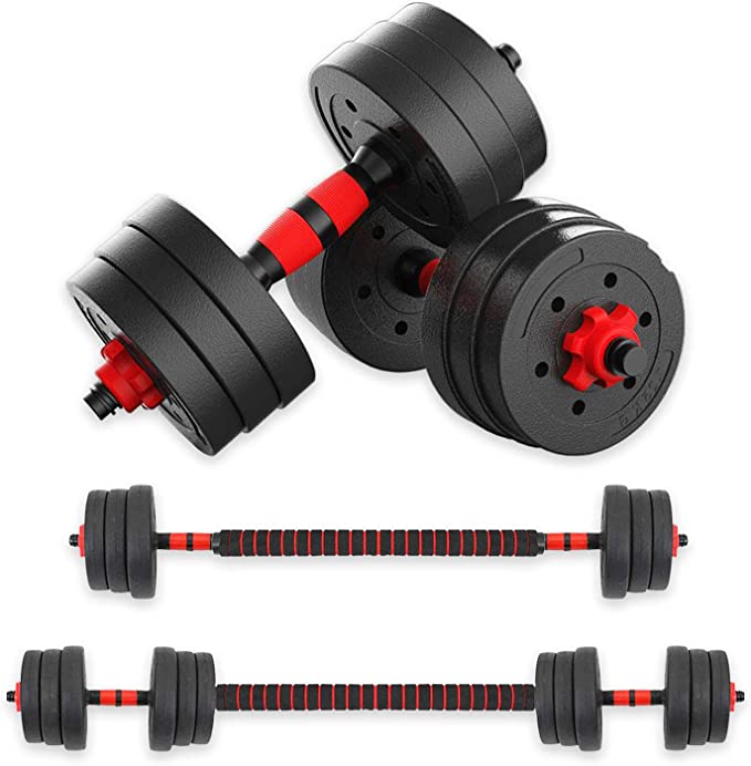Meteor Essential Barbell Set - Entry Level Dumbbell Set Home Gym Dumbbell Weightlifting Weight Plates Dumbbell Barbell